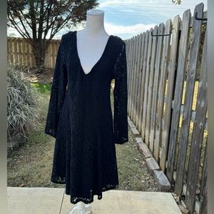 Torrid Size 0 (which is like a 12) Little Black Dress Black Lace Bell Sleeves